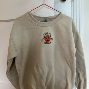 Howdy Pumpkin Beige Sweater